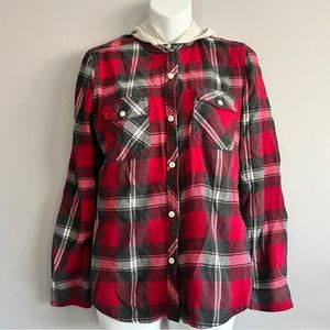 90s PLAID HOODIE